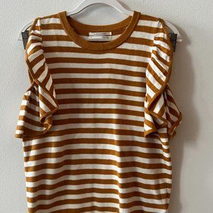 Anthropologie Ruffle Sleeve Sweater Tank (M)